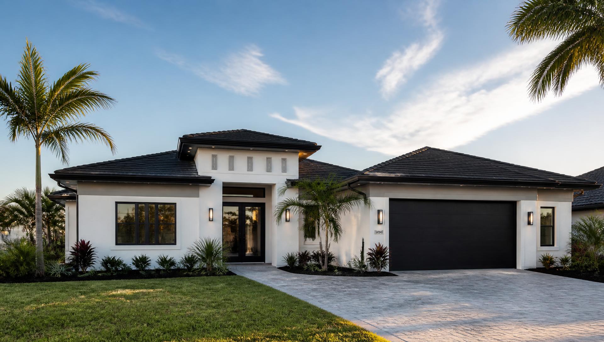 Remodeled Orlando, Florida home exterior at golden hour